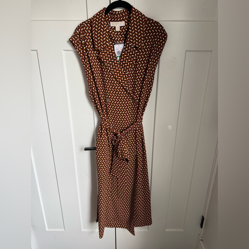 Michael Kors Brown Printed Midi Dress - Picture 4 of 10